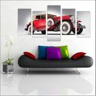 Quadro Decorativo Carros Vintage Salas 5 Peças Com Moldura