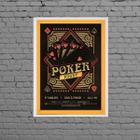 Quadro Decorativo Cart Poker Night 33X24Cm Moldura Preta