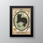 Quadro decorativo carta tarot gato 33x24cm