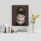 Quadro Decorativo Cat Audrey 33x24cm - com vidro