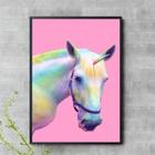 Quadro Decorativo Cavalo Unicórnio 24X18Cm - Com Vidro