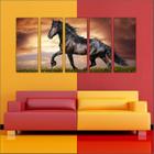 Quadro Decorativo Cavalos Animais Mosaico Com 5 Peças GG2