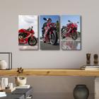 Quadro Decorativo CBR 650 Vermelha Corrida Rodas Motocicleta