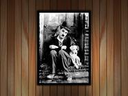 Quadro Decorativo Celebridades Charlie Chaplin Filmes Vida De Cachorro Com Moldura RC005