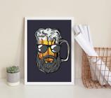 Quadro Decorativo Cerveja Barbearia 24x18cm - com vidro
