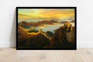 Quadro Decorativo Cidades Países Muralhas Da China Paisagem Empresas Lojas Salas Com Moldura RC115