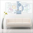 Quadro Decorativo Ciências Biologia Medicina Mosaico 5 Peças