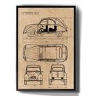Quadro Decorativo Citroen 2Cv Carro Desenho Vintage