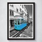 Quadro Decorativo Com Moldura Bonde De Lisboa Azul