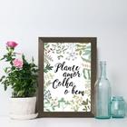 Quadro Decorativo com Moldura Marrom Plante amor 33x43cm