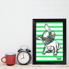 Quadro Decorativo com Moldura Preta Cachorro Puggy 33x43cm