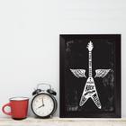 Quadro Decorativo com Moldura Preta Guitarra 33x43cm