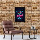 Quadro Decorativo Copo Cocktail Bar Simulando Neon II 34x23