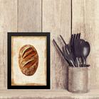 Quadro Decorativo Cozinha Pão Francês 24x18cm - com vidro