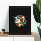 Quadro Decorativo Cubo Mágico 45x34cm - com vidro