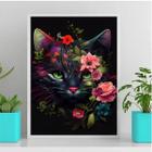 Quadro Decorativo Cute Cat 45x34cm - Madeira Preta