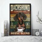 Quadro Decorativo Dachshund Coffee 24x18cm - com vidro