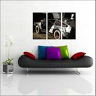 Quadro Decorativo De Volta Para O Futuro Delorean Cinema Geek Decorações Com 3 peças Com Moldura