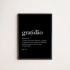 Quadro Decorativo Definição De Gratidão 33X24Cm - Com Vidro