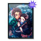 Quadro Decorativo Demon Slayer Desenho Anime Salas Quartos Decorações Com  Moldura G02