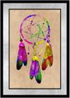 Quadro Decorativo Design Filtro Dos Sonhos Amuleto Indígena Com Moldura RC029