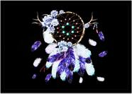 Quadro Decorativo Design Filtro Dos Sonhos Amuleto Indígena Cores Vibrantes Com Moldura RC045