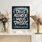 Quadro Decorativo Deus Abençoe Meus Passos 24x18cm