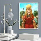 Quadro Decorativo Deusa Sekhmet 45x34cm - com vidro