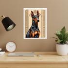 Quadro Decorativo Dobermann - Art Nouveau 24x18cm - com vidro