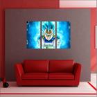 Quadro Decorativo Dragon Ball Goku Quartos e Salas 3 peças Com Moldura