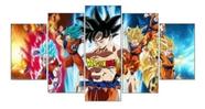 Quadro Decorativo Dragon Ball Super Goku 115x60 5 Peças N05