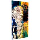 Quadro Decorativo Elefante Pintura Colorida Sala Kit Quarto