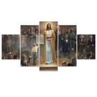 Quadro Decorativo em Mosaico MDF Jesus Pessoas 115x60cm