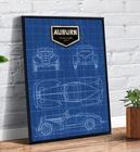 Quadro Decorativo Emoldurado Desenho Carro Antigo Auburn Planta