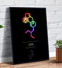 Quadro Decorativo Emoldurado Formula Quimica Lsd Drogas Colorido