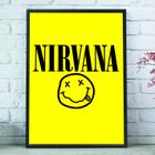 Quadro Decorativo Emoldurado Logo Banda Rock Nirvana Para sala quarto