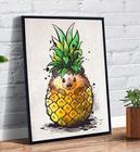 Quadro Decorativo Emoldurado Pizza Kawaii Desenho Japones Fofo