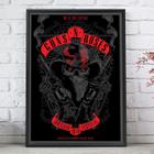 Quadro Decorativo Emoldurado Poster Banda Guns n Roses Para sala quarto