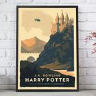 Quadro Decorativo Emoldurado Poster Castelo Harry Potter Para sala quarto