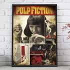 Quadro Decorativo Emoldurado Poster Filme Retro Pulp Fiction Para sala quarto