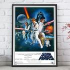 Quadro Decorativo Emoldurado Poster Retro Star Wars Para sala quarto