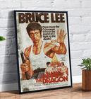Quadro Decorativo Emoldurado Vintage Retro Bruce Lee Cart