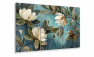 Quadro Decorativo Flores Abstratas Brancas 105x65