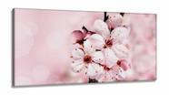 Quadro Decorativo Flores Rosa para Hall em Tecido Canvas 130x60