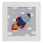 Quadro Decorativo Foguete Quarto Bebê Infantil Menina Menino