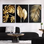 Quadro Decorativo Folhas Ouro Moldura Alta 40x60