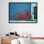 Quadro Decorativo Fotografia Bicicleta Vermelha 45x34cm