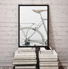 Quadro Decorativo Fotografia Branca Bicicleta 24x18cm - com vidro