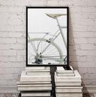 Quadro Decorativo Fotografia Branca Bicicleta 33X24Cm Vidro