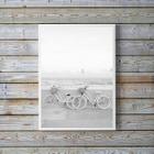 Quadro Decorativo Fotografia Branca Bicicletas 24x18cm - com vidro